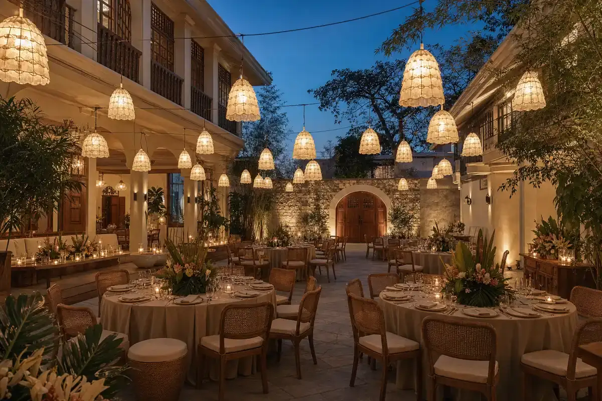 heritage-inspired courtyard wedding reception concept in Cebu City
