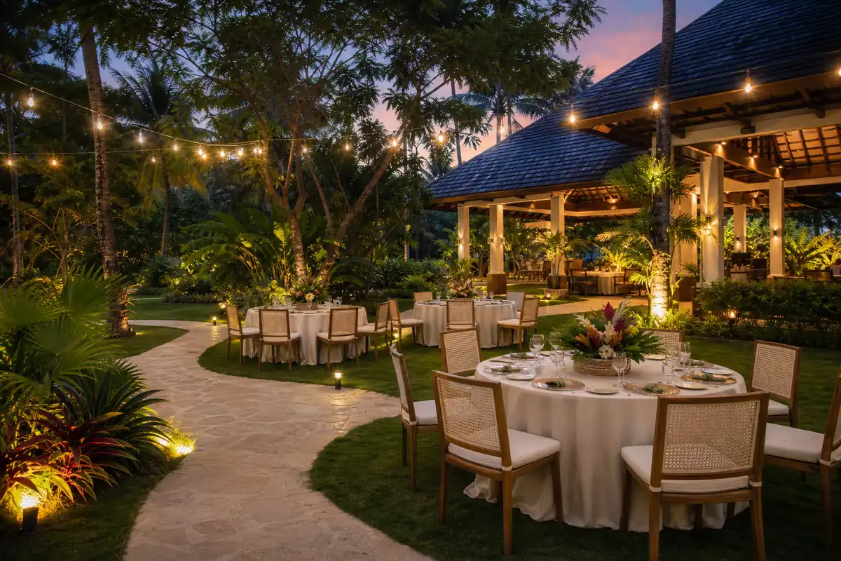  garden reception concept at an unnamed tropical villa on Panglao