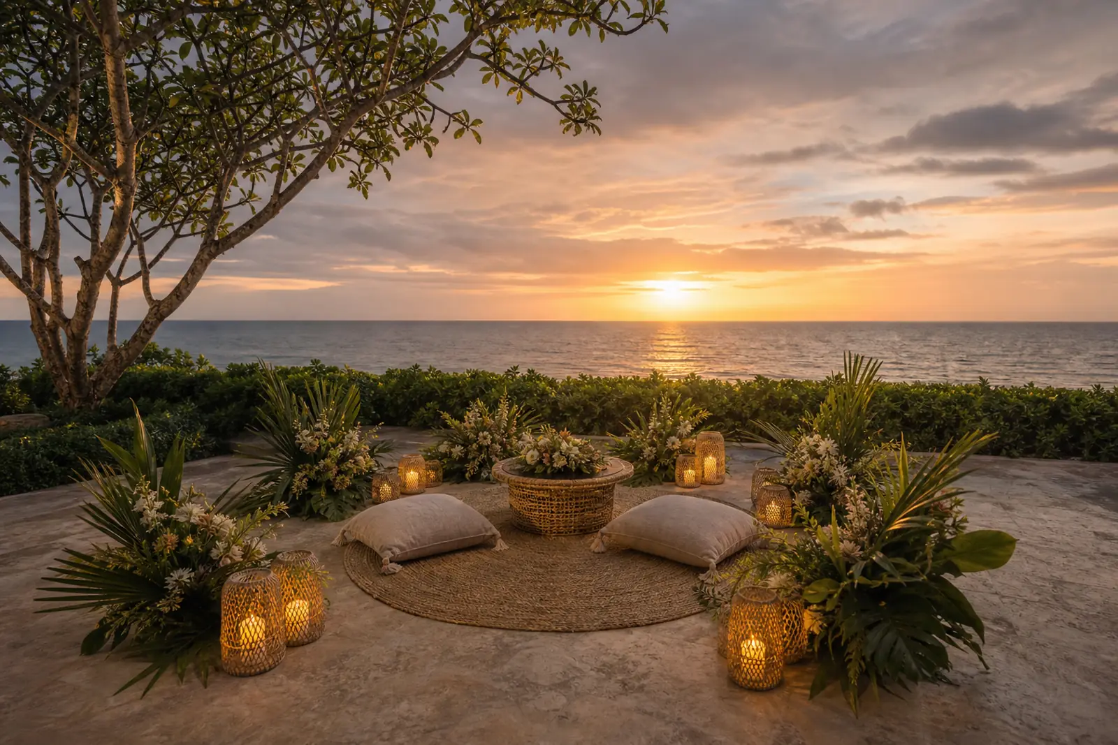 private proposal setup on a fictional ocean terrace in Mactan, Cebu