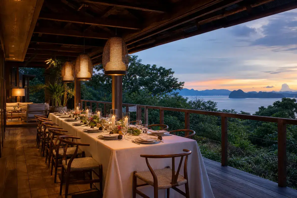  intimate reception concept at an unnamed coastal villa in Palawan